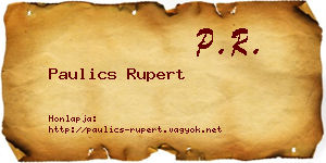 Paulics Rupert névjegykártya